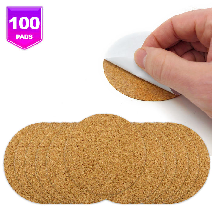 Pixiss Ceramic Round Coasters with Cork Backing; 100 coasters