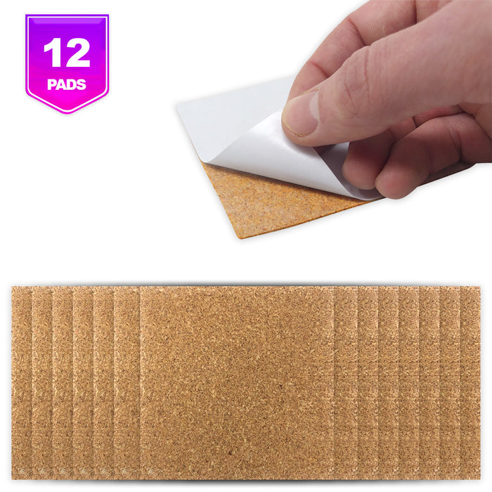 Pixiss Ceramic Square Coasters with Cork Backing; 12 coasters