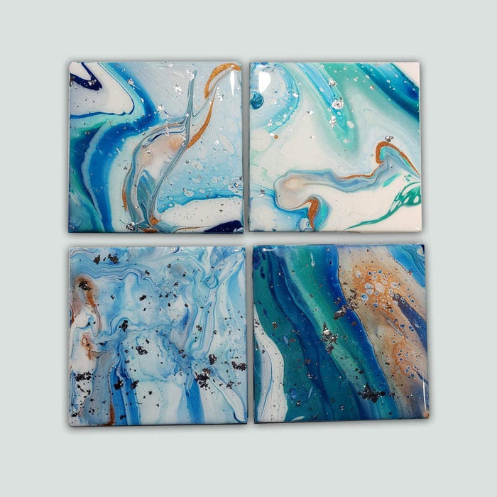 Pixiss Ceramic Square Coasters with Cork Backing; 100 coasters