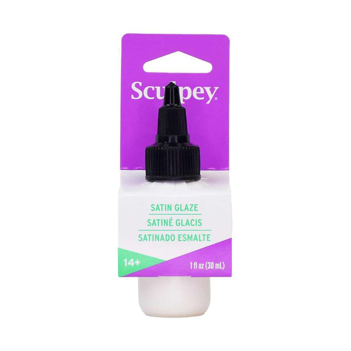 Sculpey® Satin Glaze, Non Toxic, 1 fl oz. bottle with precise flow twist cap. Will add a satin finish to your baked polymer oven-bake clay creations!