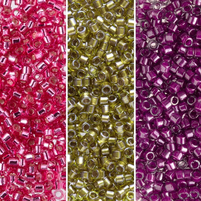 Miyuki Delica Seed Beads Bundle: Size 11/0, Berry Patch Palette Collection DB281, DB908, DB1341