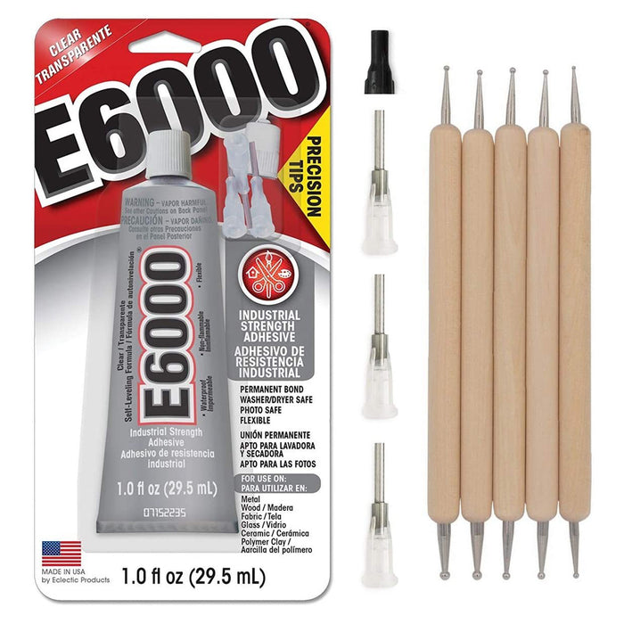 E6000 Industrial Strength Adhesive with Precision Tips; 1oz. Tube