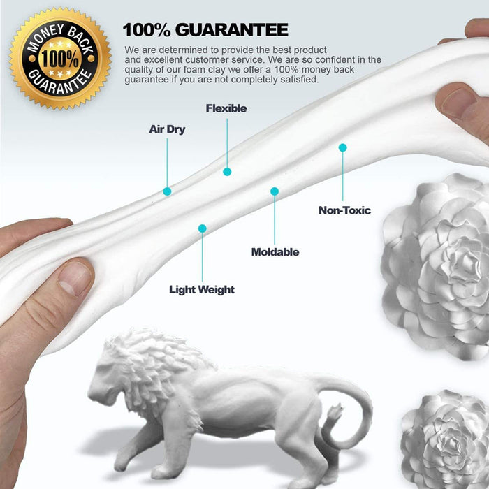 Pixiss Modeling Foam Clay - Premium Foam Air Dry Clay Cosplay Foam, 15
