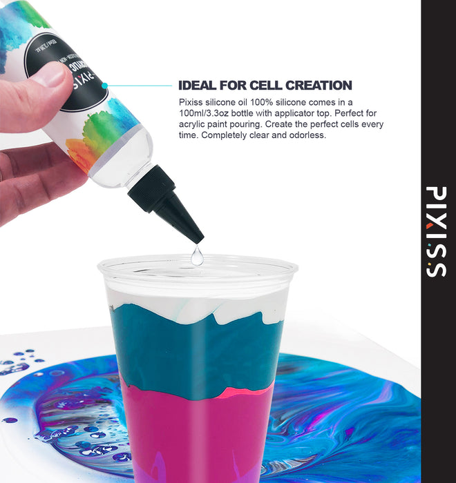 Pixiss Silicone Pouring Oil - For Creating Cells — Grand River Art Supply