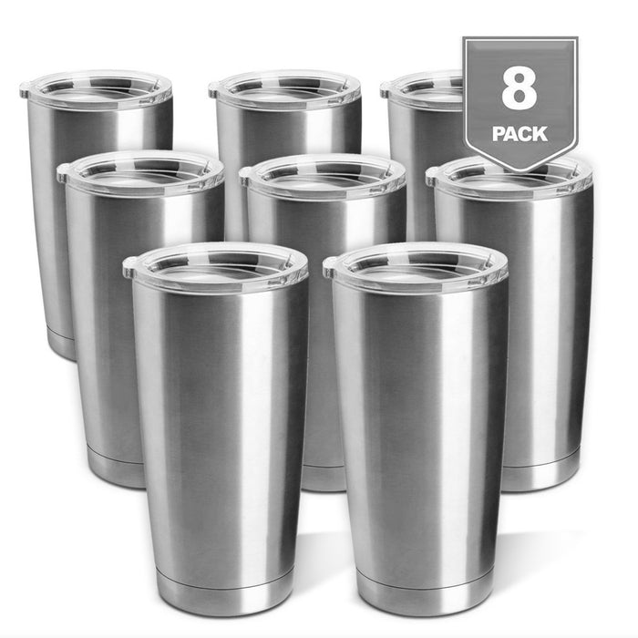 Pixiss Stainless Steel Tumblers; 12oz. (4, 6, 8, 12, 25 Packs