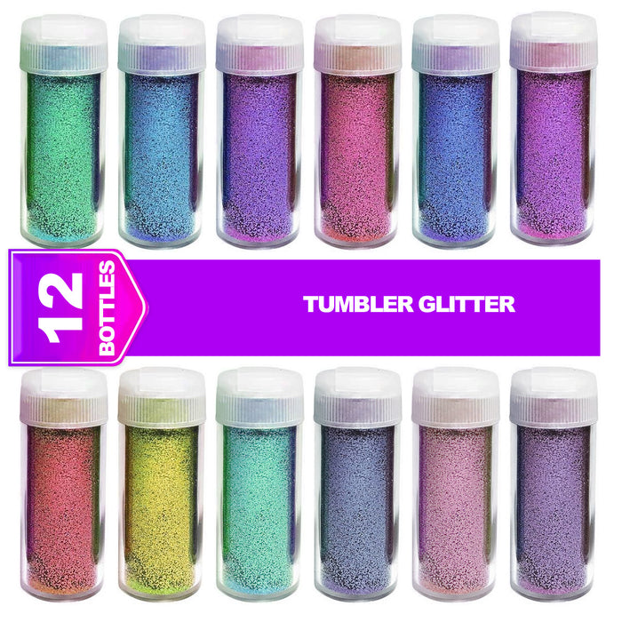 Grand River Art Bundles Glitter Tumbler Kit - 1 Tumbler, Mixing Cups, Glitter, Mixing Sticks, Mica Powder