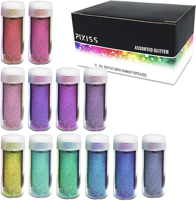 Pixiss Tumbler Glitter, 10g - 12 colors