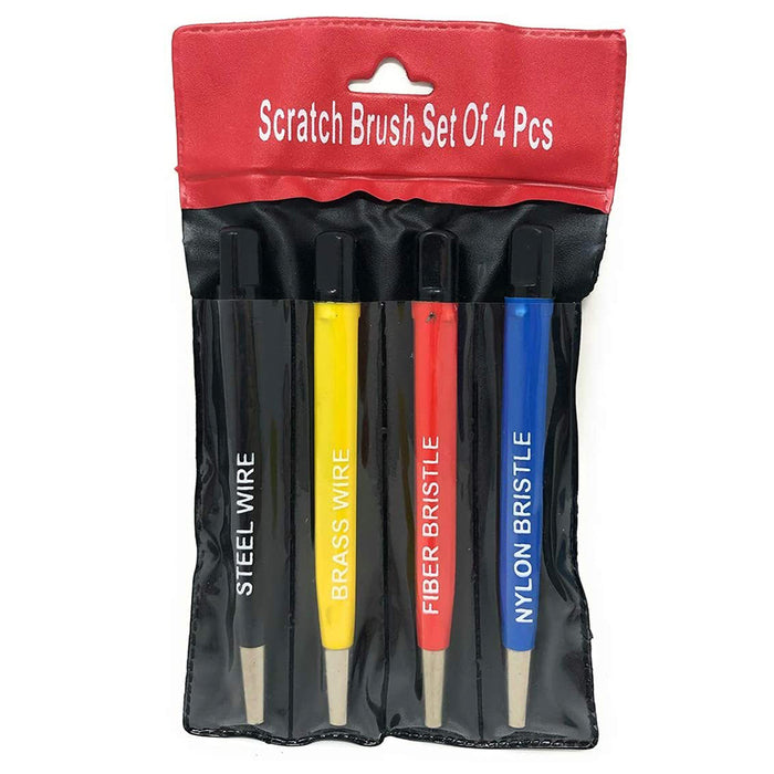 Pixiss Scratch Brush Pen Set With Replacement Tips, Fiberglass, Steel, Brass, Nylon; 8pc.
