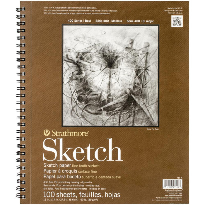 Strathmore 400 Series Sketch Pad Wire Bound; 100 sheets (3 sizes)