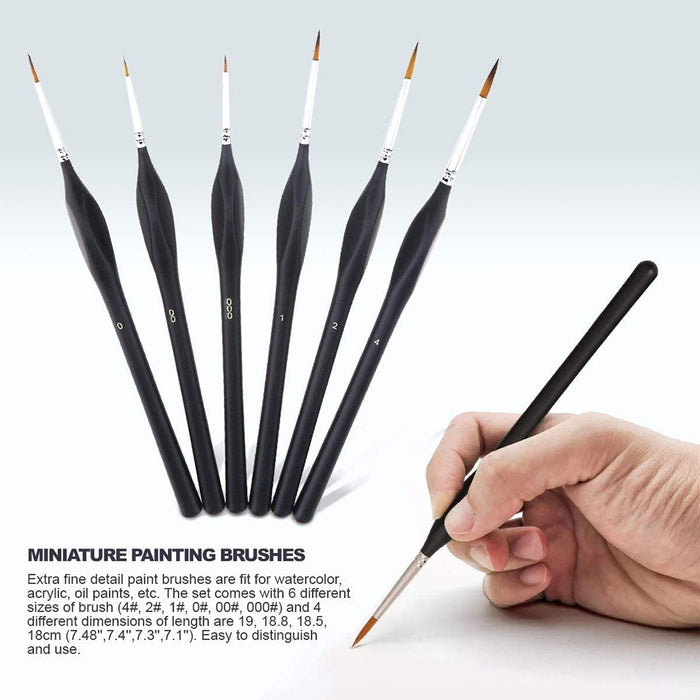 Pixiss Miniature Brushes Fine Tip; 6pc. — Grand River Art Supply
