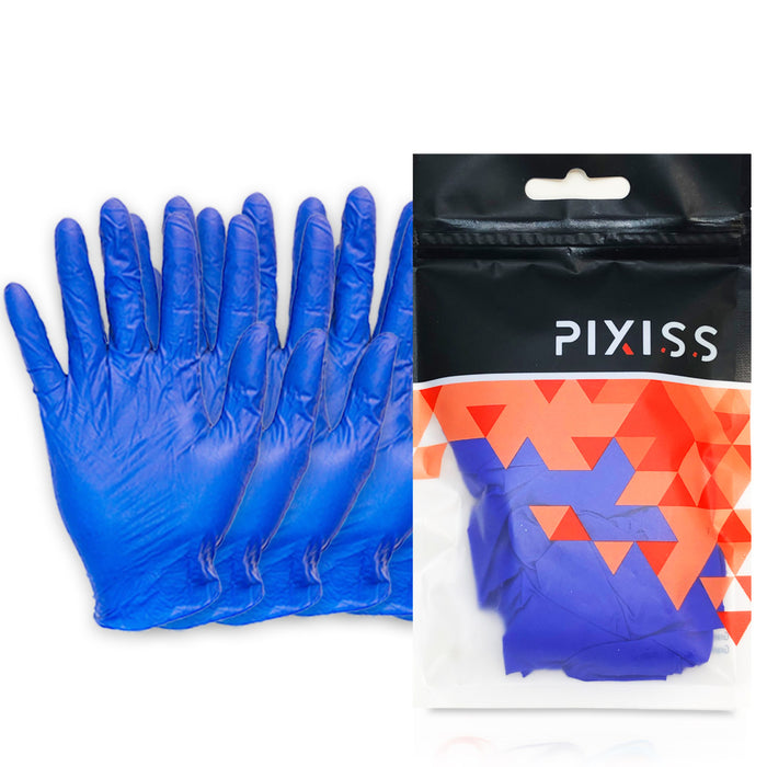 Pixiss Disposable Latex Gloves, Powder Free, 3 Pairs