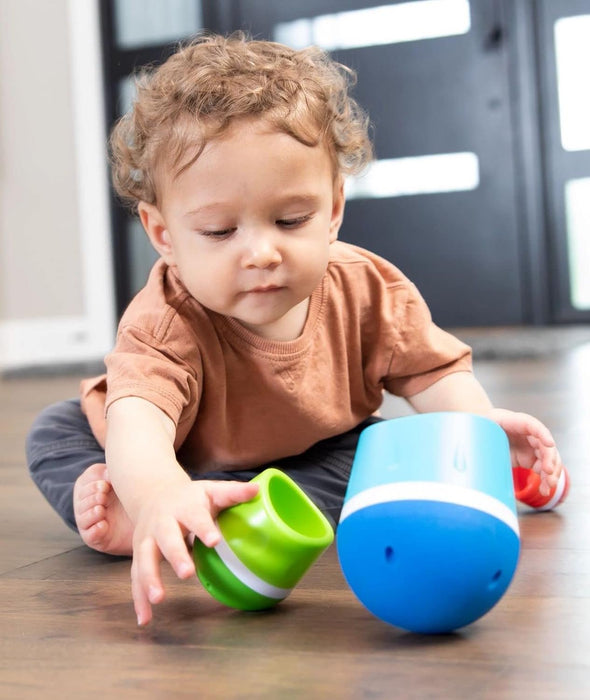 Fat Brain Toys TumbleRoos - Wobbling Fine Motor Stacking Toy for Babies & Toddlers