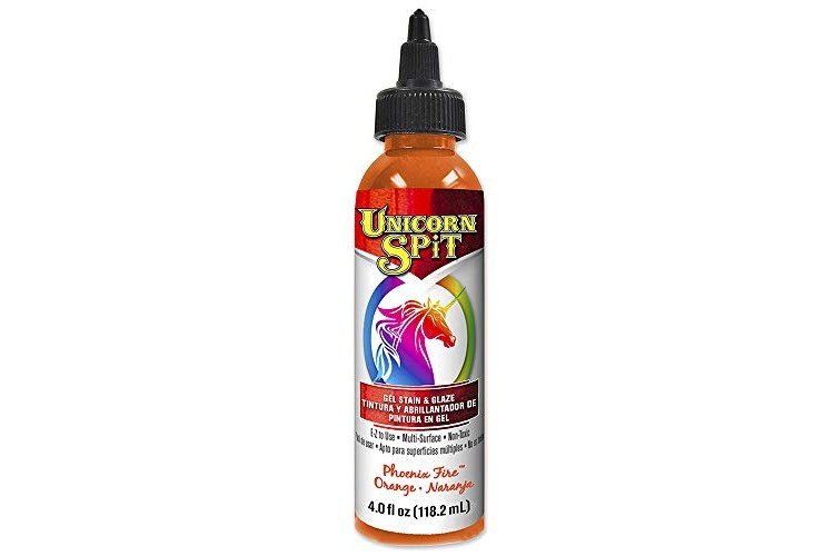 Unicorn SPiT 5770003 Gel Stain and Glaze, Phoenix Fire 4.0 FL OZ Bottle, Orange