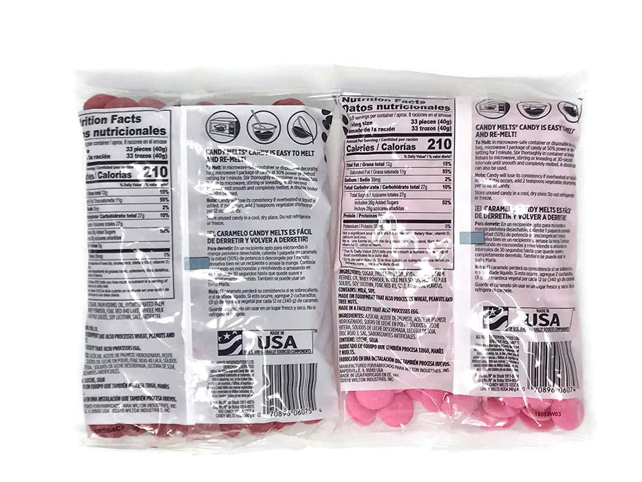  Bundle of Wilton Candy Melts, Red and Pink, 12 Ounces Each :  Everything Else