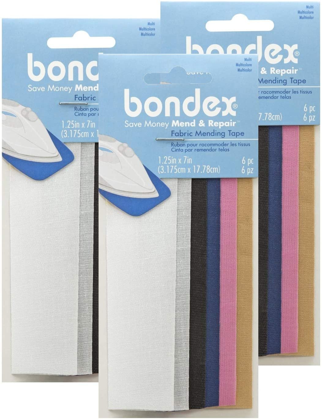 Bondex Iron-On Mending Tape 7X1-1/4 6/Pkg-Multi