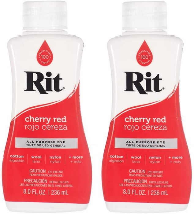 Rit Dye Liquid Cherry Red All-Purpose Dye 8oz, Pixiss Tie Dye Accessories  Bundle