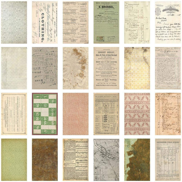 Tim Holtz Backdrops 2021 Set - Backdrops Volume #1 and Volume #2 - 6x10 Decorative Papers