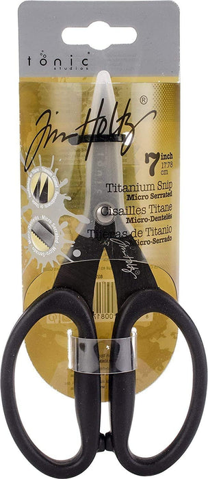 Tonic Studios NOM309477 Tim Holtz Kushgrip Non-Stick Micro Serrated Scissors 7"