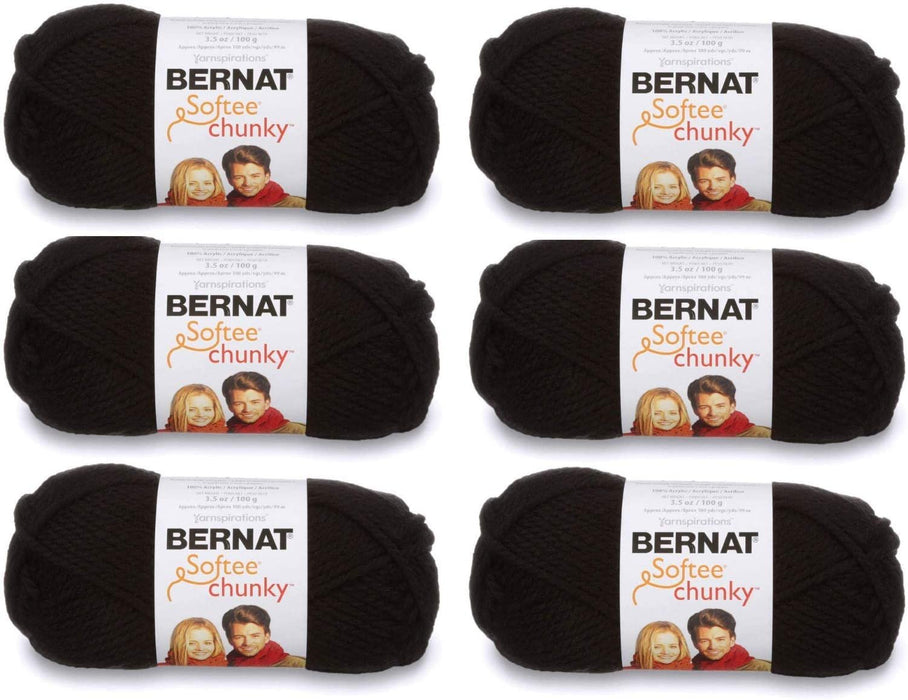  Bernat Softee Cotton Yarn Black 161269-69006 (3-Skeins