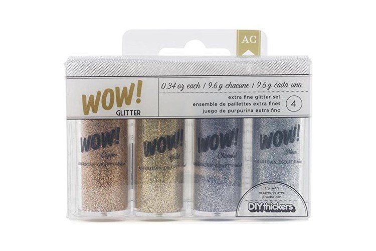 American Crafts Wow! Extra Fine Glitter Everyday 1 4-Pack, Multi-Colored