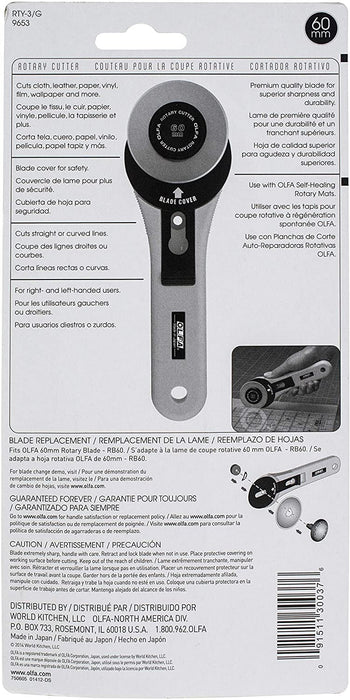 OLFA RTY-3/G 60mm Straight Handle Rotary Cutter