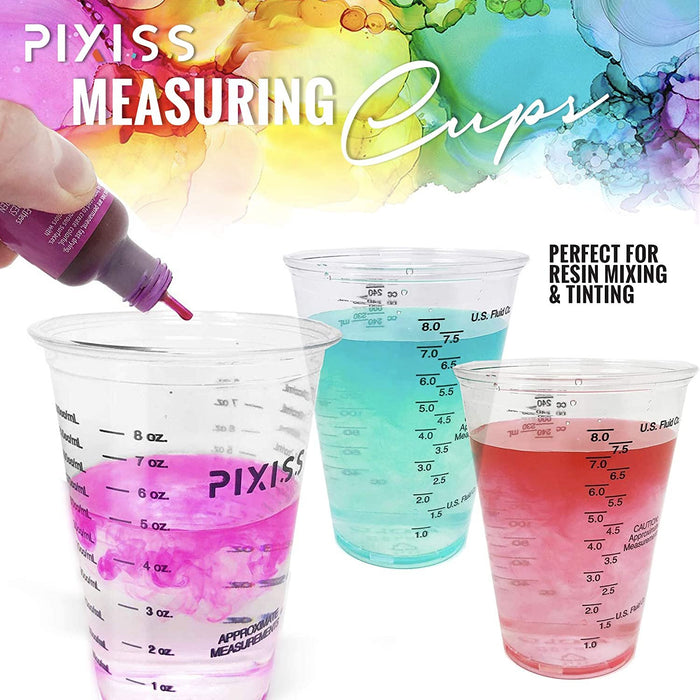 Disposable Measuring Cups for Resin - Pixiss Pack of 20 10oz Clear Pla —  Grand River Art Supply