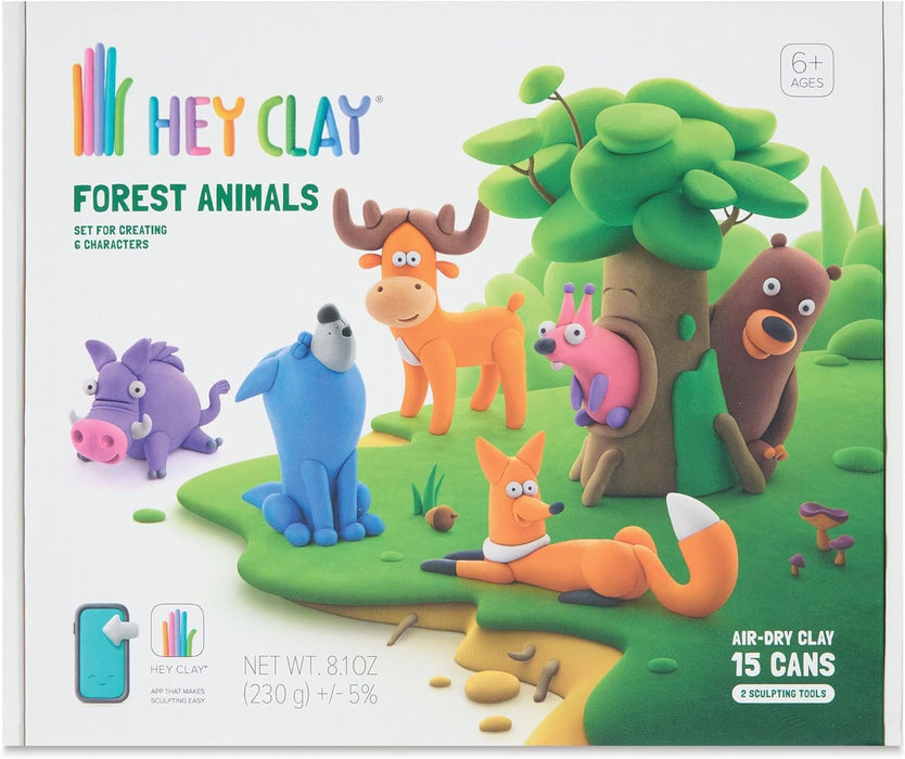 Fat Brain Toys Hey Clay Forest Animals - Clay Kit with Interactive App, Kids & Tweens