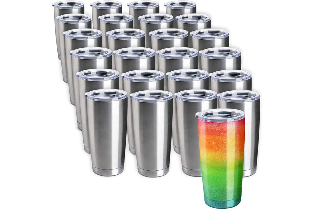 XccMe 20oz Stainless Steel Tumblers with Lid and Straw,6 PACK