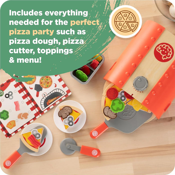 Fat Brain Toys Pretendables Backyard Pizza Oven Set - Pretend Playset with Storage, 3+