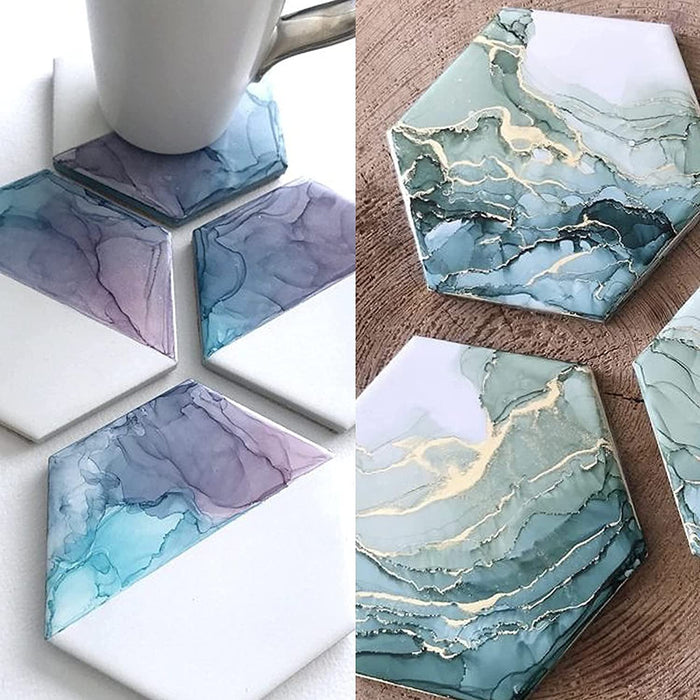 Ceramic Tiles for Crafts Coasters,12 Ceramic White Tiles Unglazed 4-In —  Grand River Art Supply