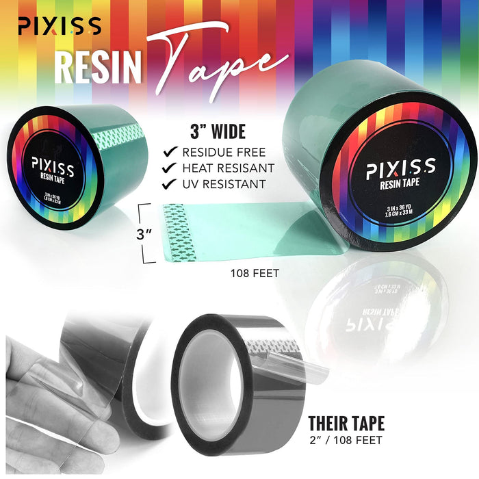 Epoxy Tape Silicone Adhesive Tape - Pixiss Mold Release Epoxy Resin Tape - Polyester Tape for Resin, Construction Tape, Resin Tape for Epoxy Resin Molding - High Temperature Resistance Easy Peeling…