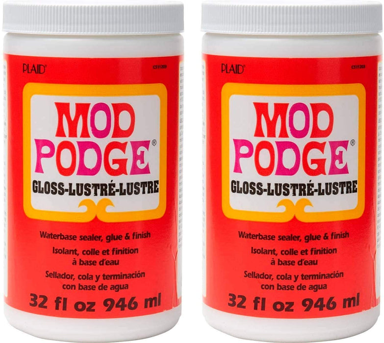Mod Podge CS11203 Waterbase Sealer, Glue & Decoupage Finish, 32 oz, Gloss, Pack of 2