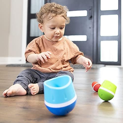 Fat Brain Toys TumbleRoos - Wobbling Fine Motor Stacking Toy for Babies & Toddlers