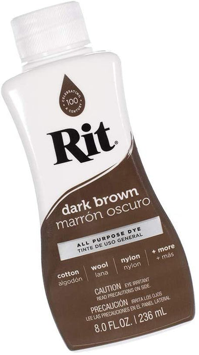  Rit Dye Liquid Dark Brown All-Purpose Dye (8oz