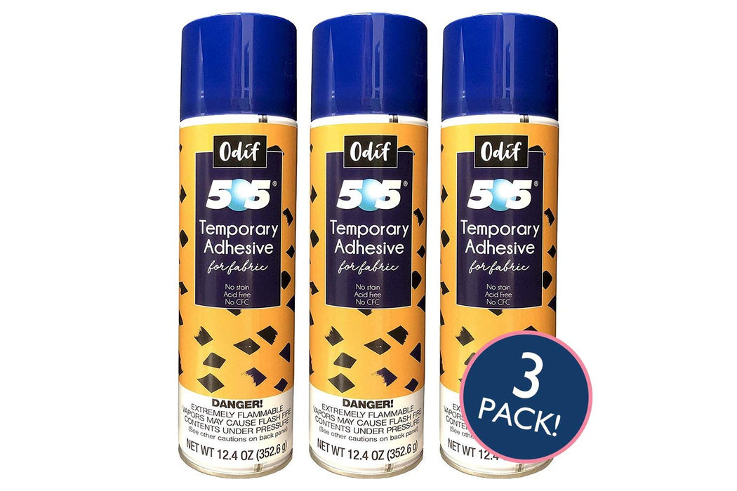 Odif USA 505 Spray & Fix Temporary Fabric Adhesive 3/Pk-12.4oz, 3 Pack