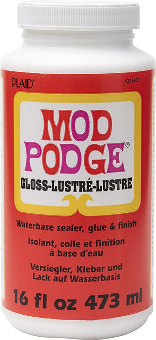 Mod Podge CS11202 Waterbase Sealer, Glue & Decoupage Finish, 16 oz, Gloss, 16 Fl Oz, 1 Pack