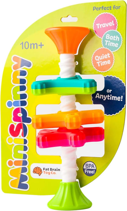 Fat Brain Toys MiniSpinny - Travel-Friendly Spinning, Textured Sensory Baby Toy