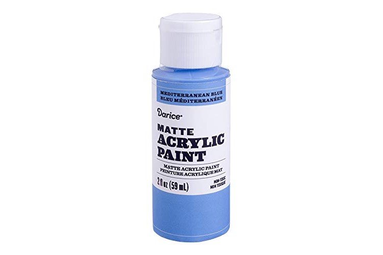 Darice Matte Mediterranean Blue, 2 Ounces Acrylic Paint, Meditereanean