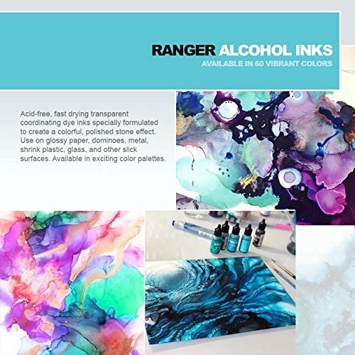 Ranger Alcohol Inks Set (30 Pack), Tim Holtz Alcohol Ink Storage Tin, 10 Pixiss Alcohol Ink Blending Tools for Alcohol Ink Paper (Assorted Colors, No Duplicates)