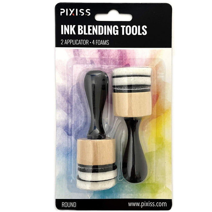 Pixiss Mini Ink Blending Tools - Round (Mini Ink Blending Tool with Added Replacement Foams)
