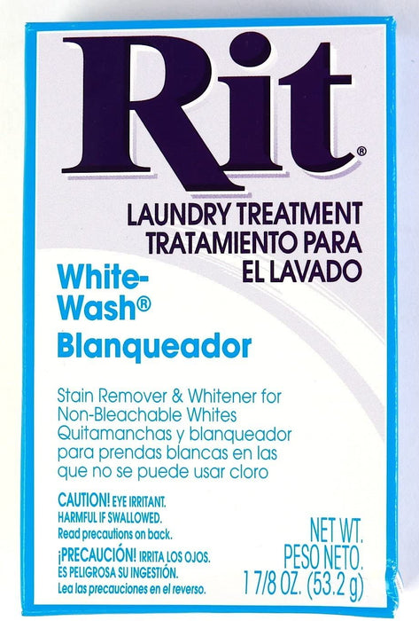 Rit Dye Laundry Treatment White-wash Stain Remover and Whitener Powder, 1-7/8 oz, White