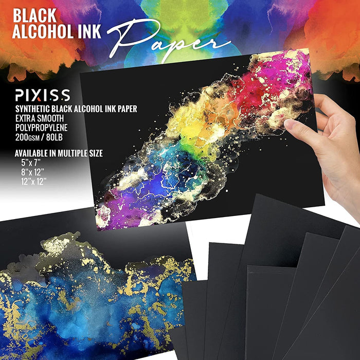 Pixiss Black Alcohol Ink Paper