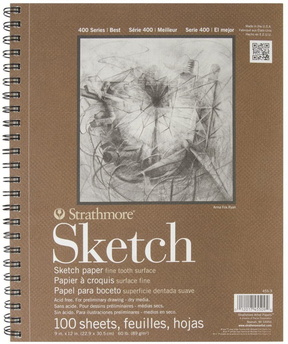 Royal & Langnickel Essentials Sketching Pencil Set, 21-Piece with Strathmore Series 400 Sketch Pads 9 in. x 12 in. - pad of 100