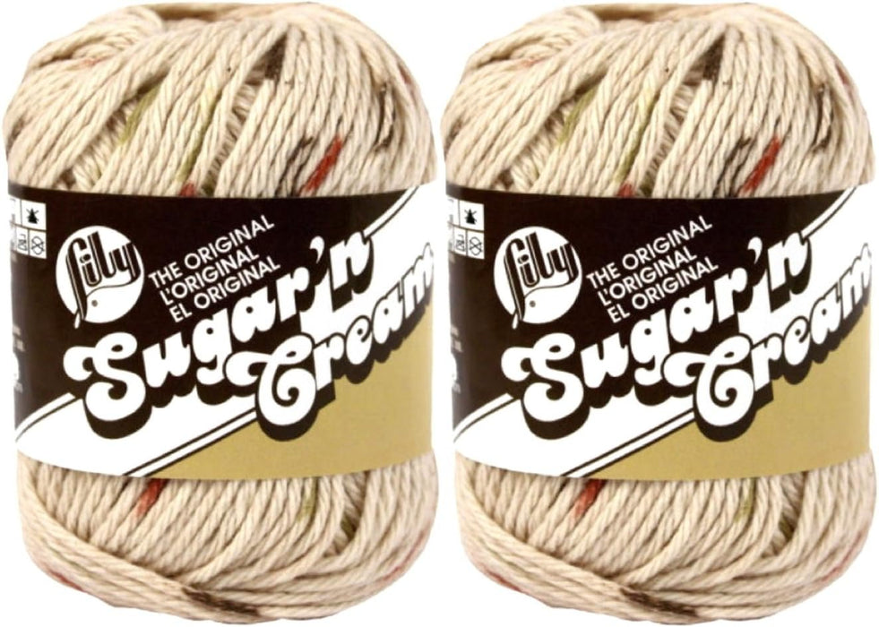 Lily Sugar 'n Cream 100% Cotton Limited Edition Yarn ~ 2-Pack (Sonoma Print #2018)