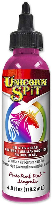 Unicorn SPiT 5770001 Gel Stain and Glaze, Pixie Punk Pink 4.0 FL OZ Bottle