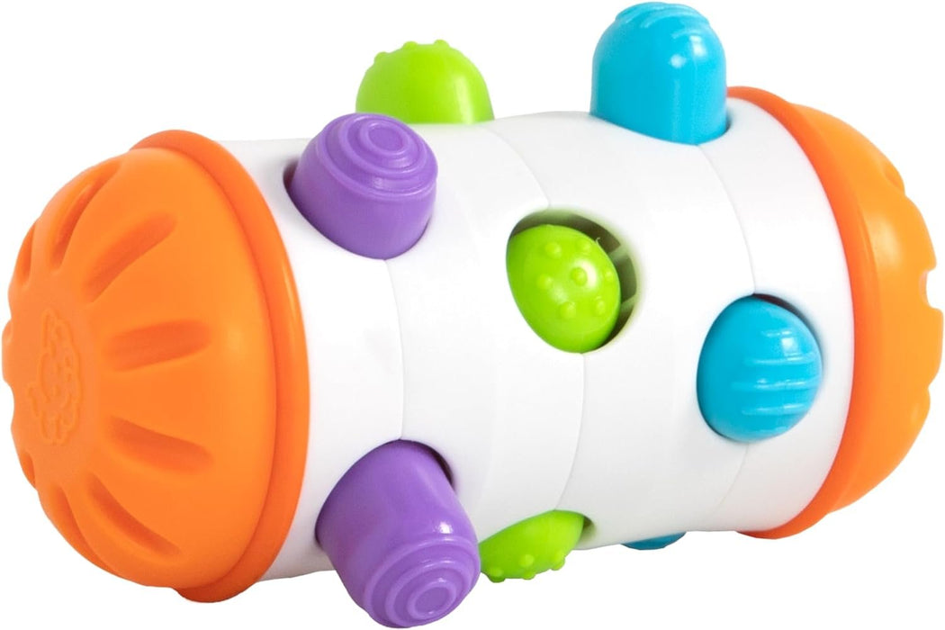 Fat Brain Toys Rolio - Sensory Tummy Time and Rattle Toy for Babies Ages 6 Months+