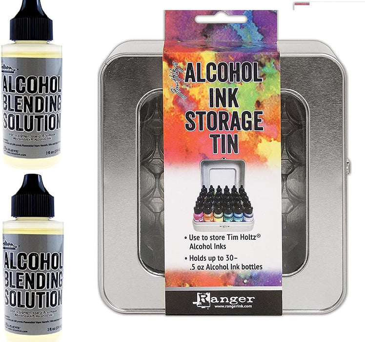 Ranger Tim Holtz Alcohol Ink Storage Tin and Two Alcohol Blending Solutions