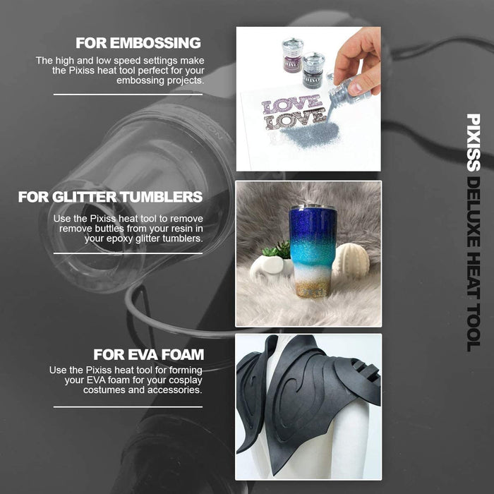 Embossing Kit - 3 Super Fine Embossing Powder with Two