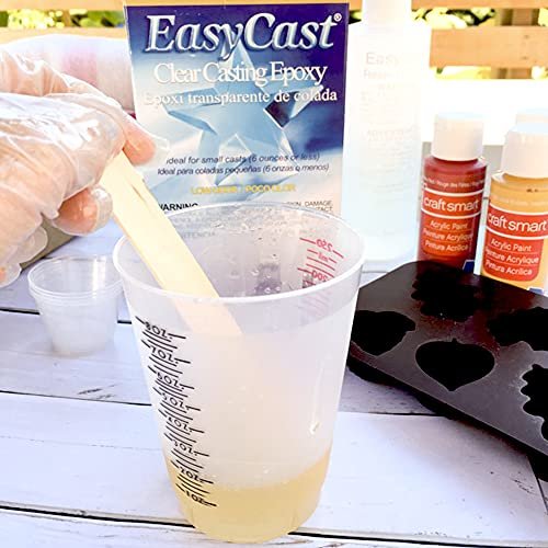 Easy Cast Clear Casting Epoxy Resin 8 Ounce Kit Castin Craft Casting Epoxy, Clear Glass Smooth, Pixiss 15 Colors Resin Tinting Mica Powders (Assorted Colors), Epoxy Resin Mixing Supplies