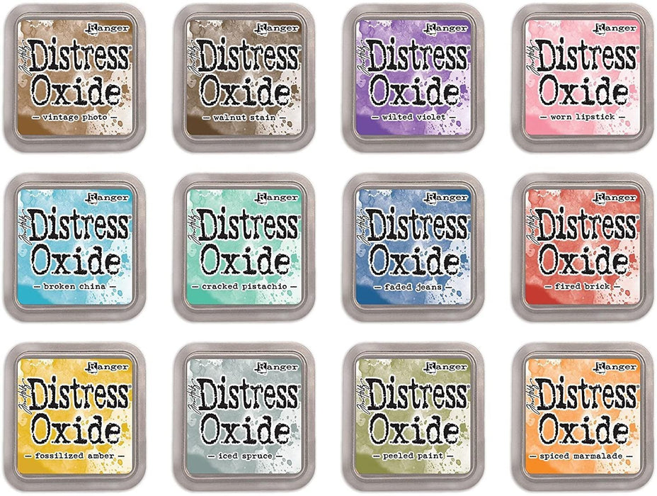 Distress Oxide Ink Pad and Reinker Bundle All 12 Colors - 24 Pack